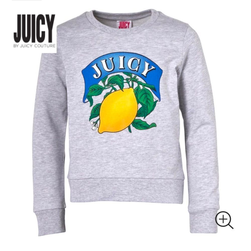 Juicy Couture Vintage Junior Gray Sweatshirt with Lemon and Leaf Design
